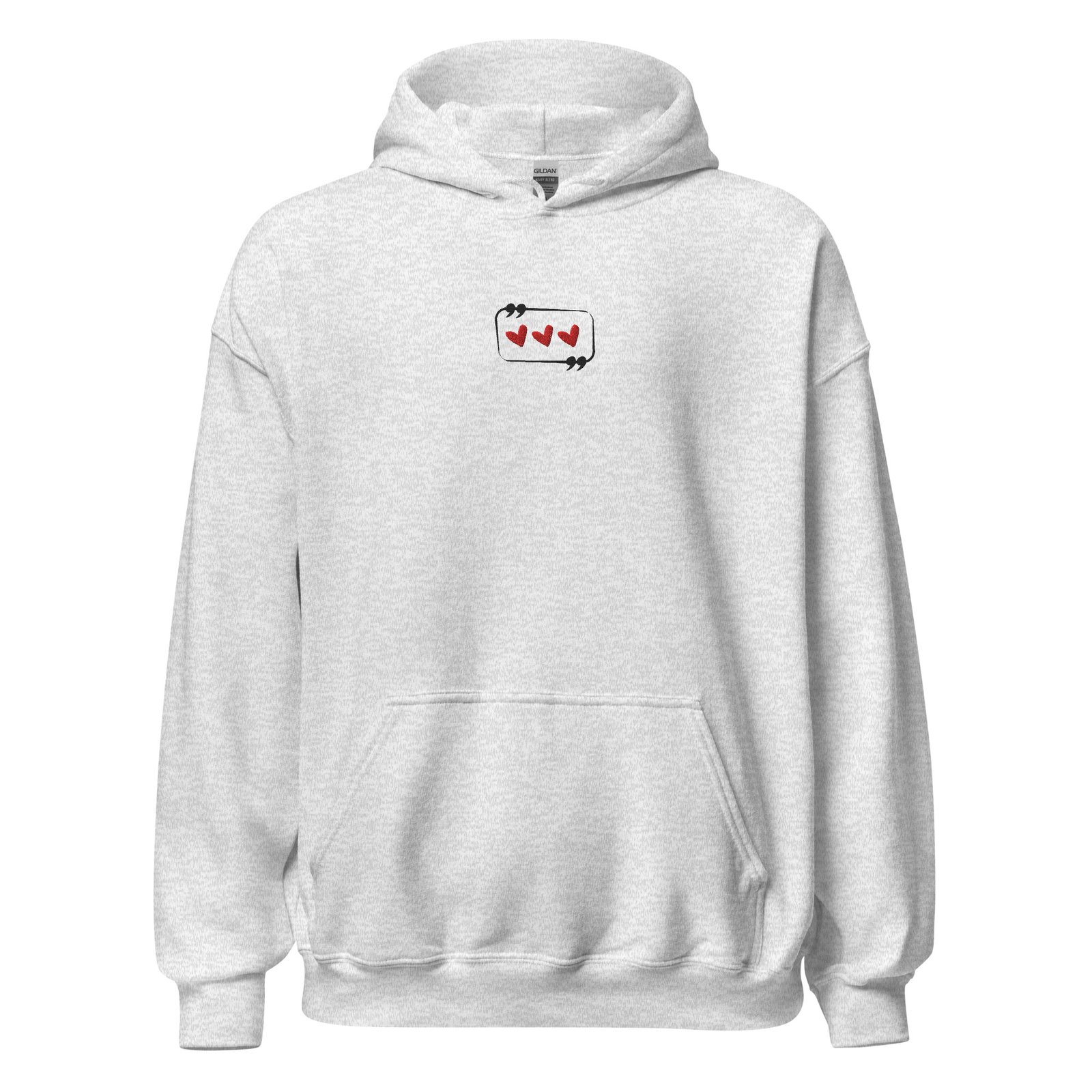 Unisex TRIO HEART EMBROIDERED Hoodie - Image 5