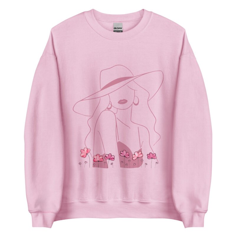 WOMEN'S PINK HAT PRINT HOODIE