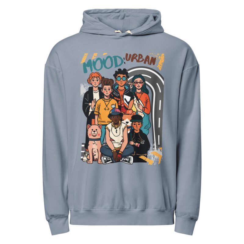 Unisex Garment-Dyed URBAN PRINT HOODIE