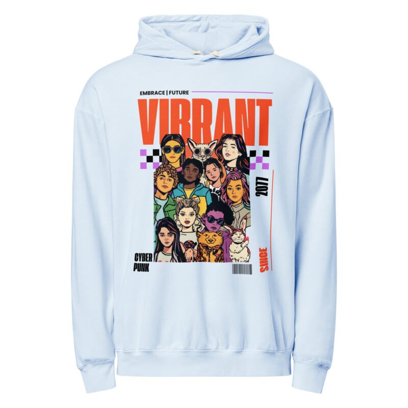 Unisex Garment-Dyed VIBRANT PRINT hoodie