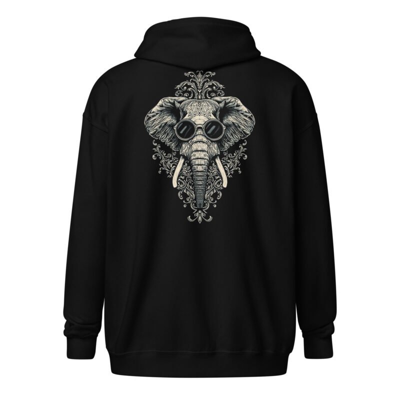 UNISEX HEAVY_BLD VICTORIAN ELEPHANT ZIP HOODIE