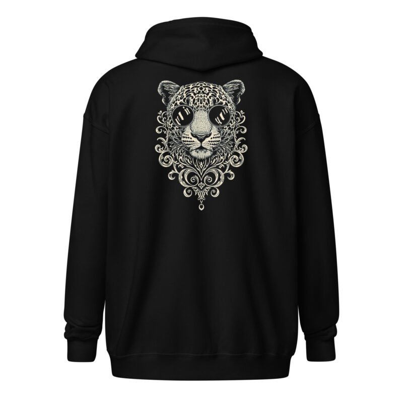 UNISEX HEAVY_BLD VICTORIAN LEOPARD ZIP HOODIE