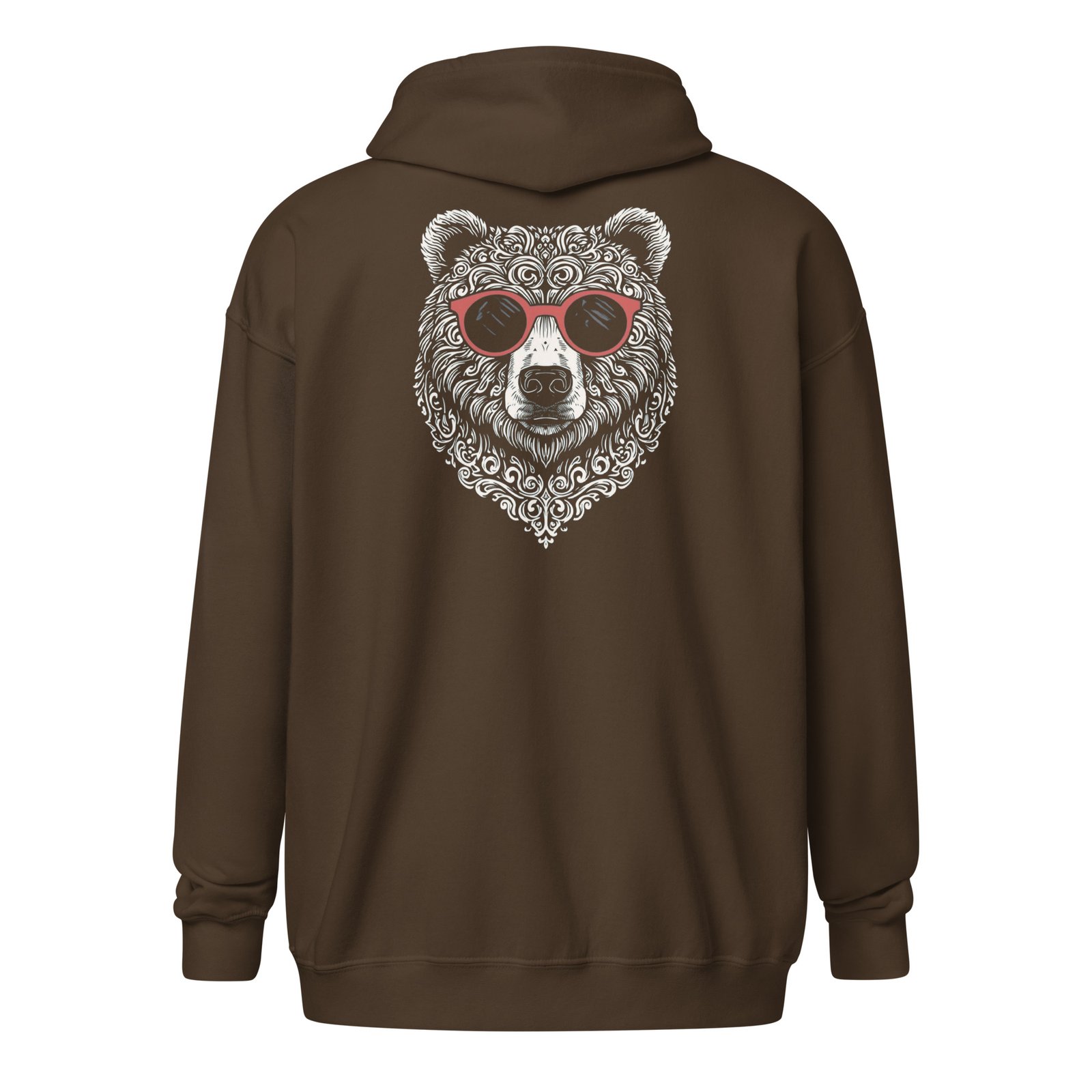 UNISEX HEAVY_BLD VICTORIAN BEAR ZIP HOODIE - Image 3