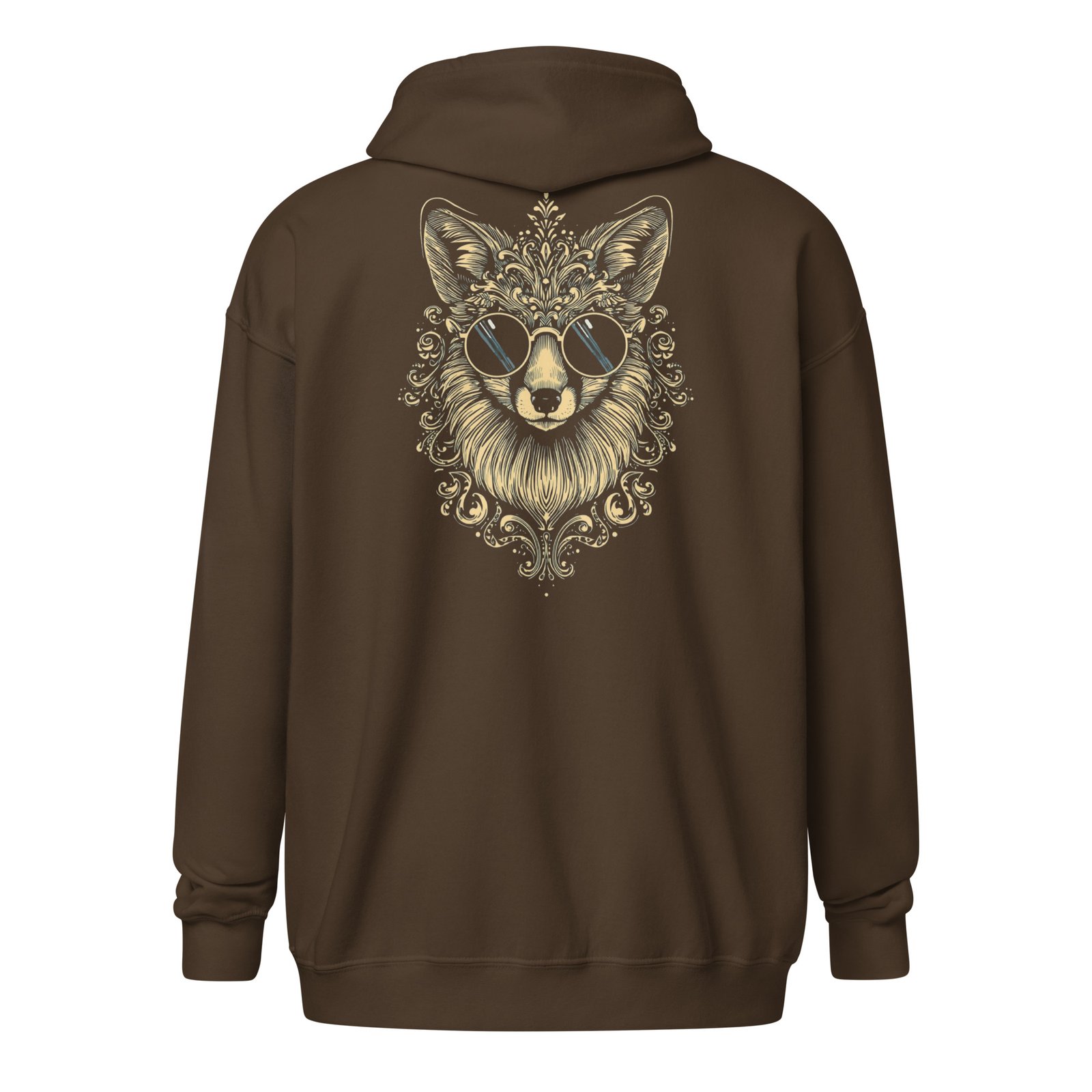 UNISEX HEAVY_BLD VICTORIAN FOX ZIP HOODIE - Image 3