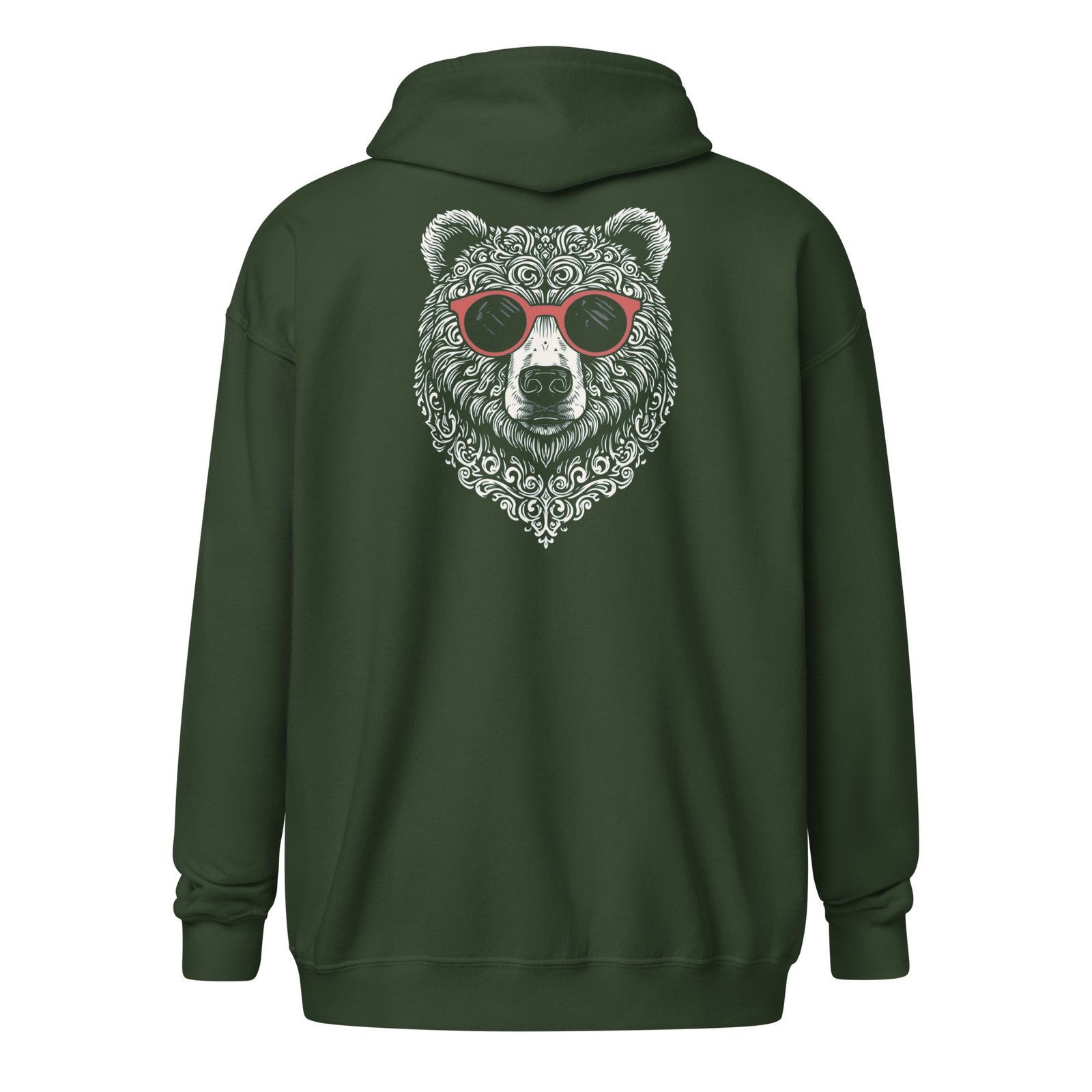 UNISEX HEAVY_BLD VICTORIAN BEAR ZIP HOODIE - Image 5