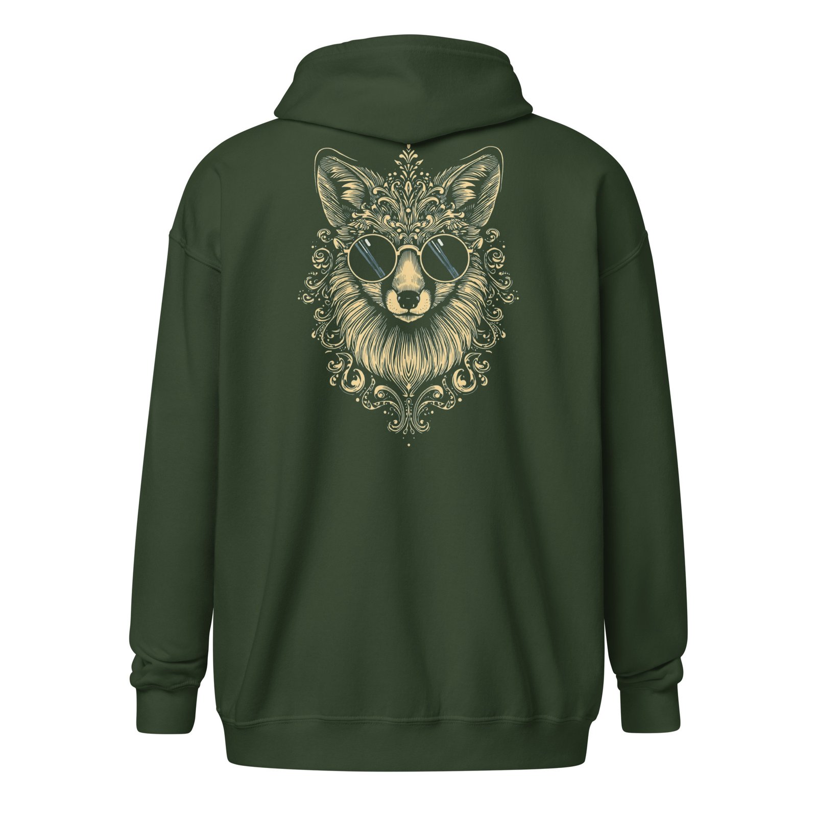 UNISEX HEAVY_BLD VICTORIAN FOX ZIP HOODIE - Image 5