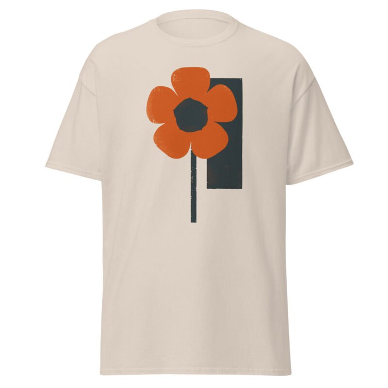 Unisex orange petal print tees