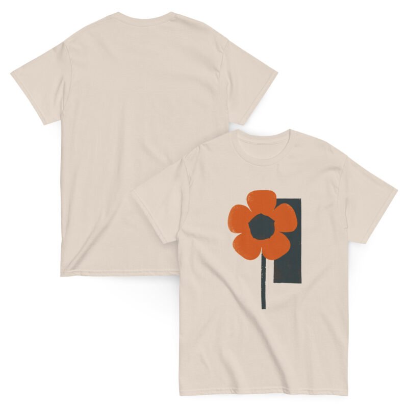 Unisex Orange Petal Print Tee